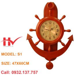 Đồng Hồ Treo Tường Mỏ Neo Gỗ Đồng Hồ Treo Tường Mỏ Neo Gỗ