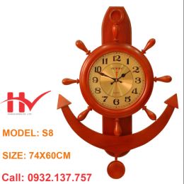 Đồng Hồ Treo Tường Mỏ Neo Gỗ Lớn Đồng Hồ Treo Tường Mỏ Neo Gỗ Lớn